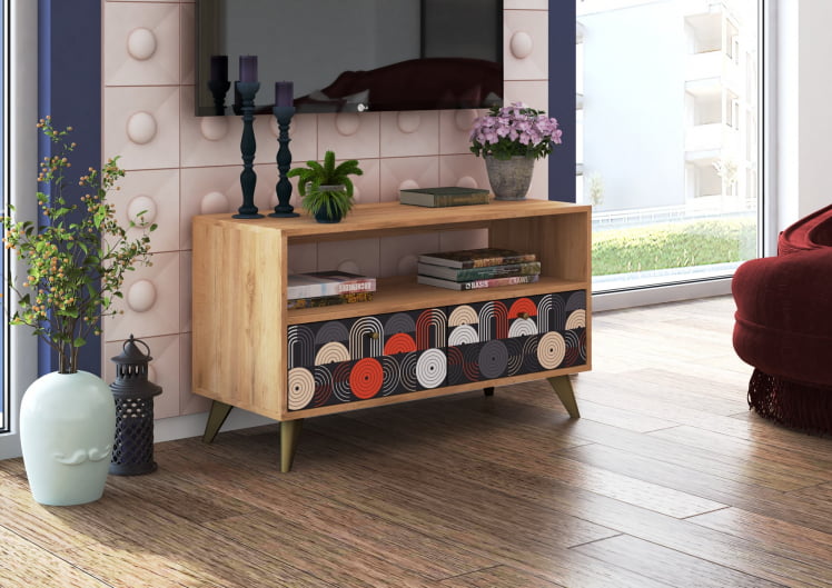 Тумба консольная ТМ-005  дуб крафт золотой/TROPICAL_2