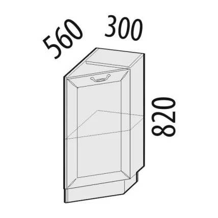 Стол кухонный торцевой (прав) Оливия 71.64_1