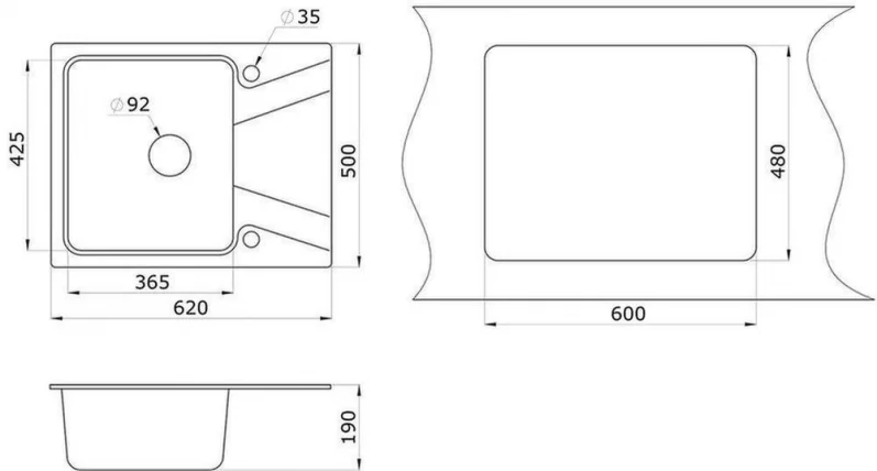 Кухонная мойка GRANULA 6201 Пирит_2