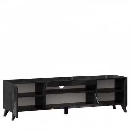 Тумба под ТВ Бруклин 1600 с опорами Черный глянец_1