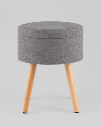 Пуф с ящиком Store Woody рогожка серая_2