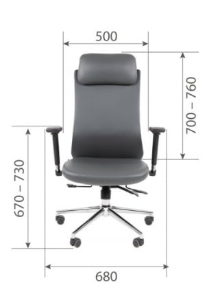 Офисное кресло CHAIRMAN 500 LUX экокожа Серый_24