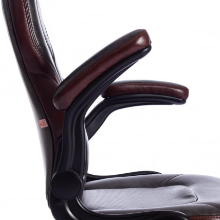 Кресло BAZUKA кож/зам, серый/коричневый, 2TONE/2TONE перф/2TONE_10