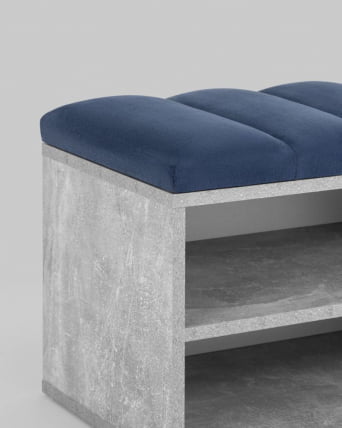 Обувница Хольст серая велюр Синий_3