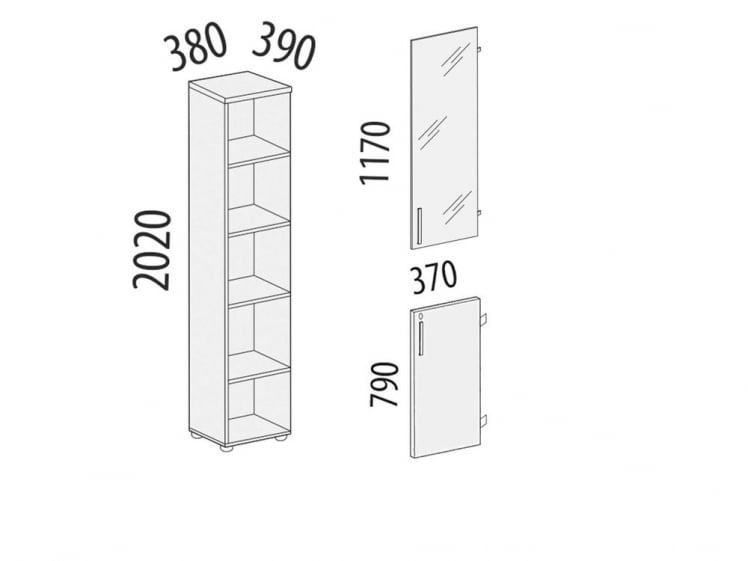 Стеллаж закрытый Альфа 62 138 Орех Пегас_4