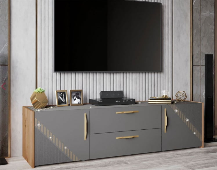 ТВ-тумба Монако 605.03 Дуб Вотан Оникс Графит_0