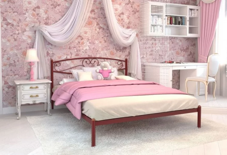 Кровать Каролина 1200х1900 Красная_1