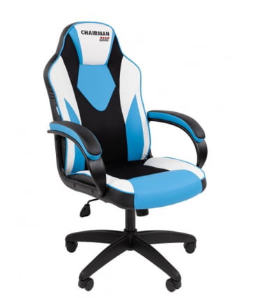 Кресло геймерское CHAIRMAN GAME 17 черный/голубой/белый_0