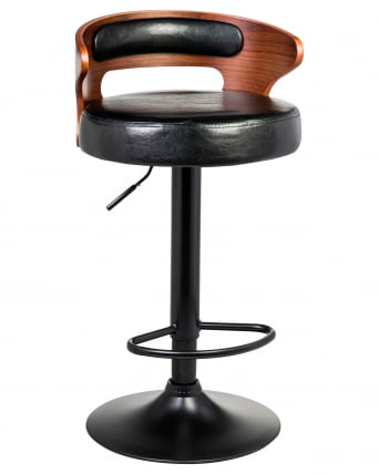 Стул барный ДОБРИН ФРЕД БЛАCК (коричневое дерево, чёрный) / DOBRIN FRED BLACK_0