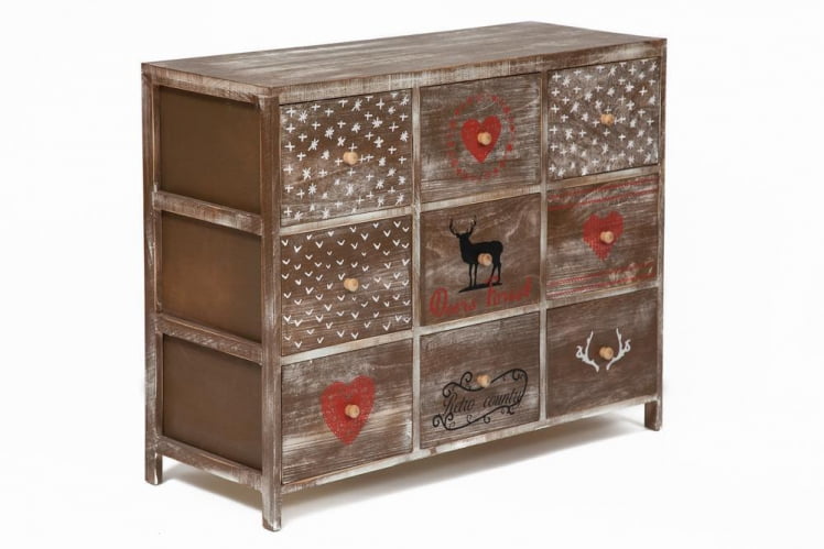 Комод с 9 ящиками Secret De Maison CHRISTMAS 9 ( mod. HX16-007NS ) brown antique/ash christmas_0