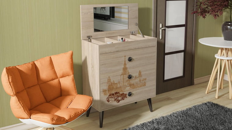 Тумба универсальная 33 с рисунком Дуб Сонома_2