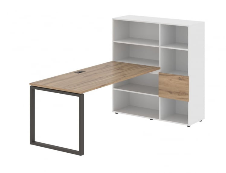 Рабочая станция EDIS EQRST 1217 Дуб Денвер светлый Мокко Белый_0