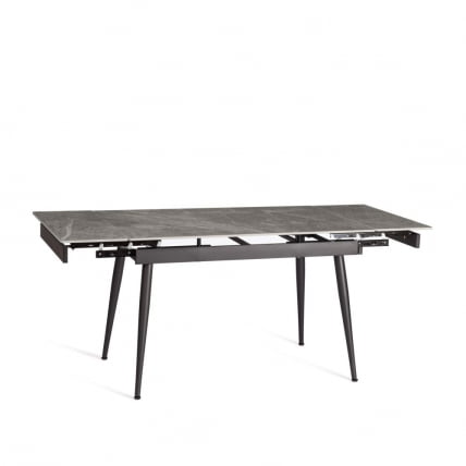 Стол обеденный Lord Grey/Лорд Грей столешница керамика (глянцевая) / опоры металл, серый/черный, (120+30+30)x80x75 см_8