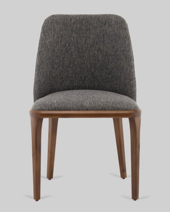 Стул Вудмайкл каркас дерево цвет темный орех рогожка темно-серый_2