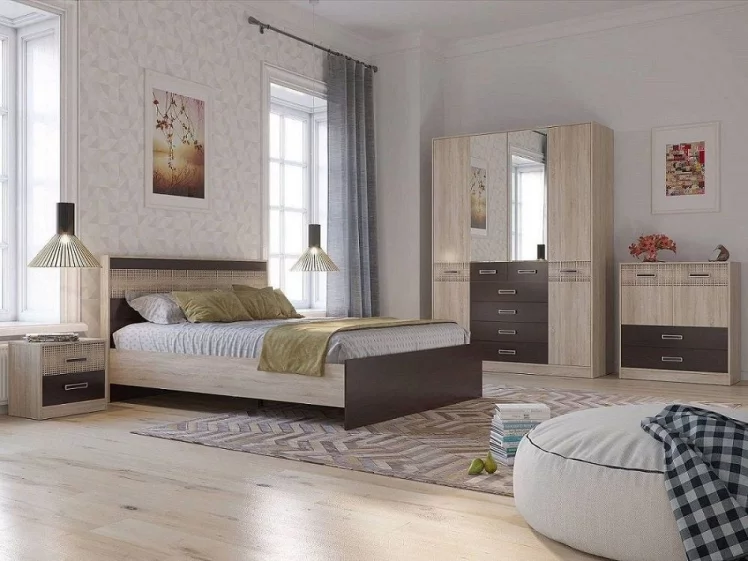 Спальня Румба №1 Дуб Сонома Венге_0