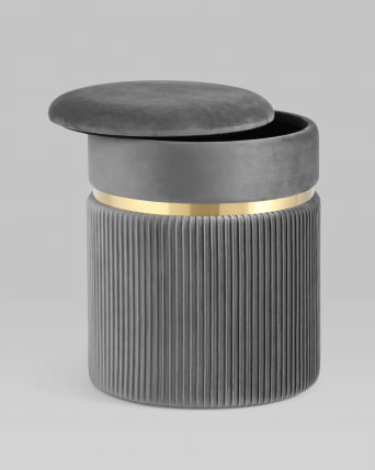 Пуф Миранда с ящиком велюр Серый_2