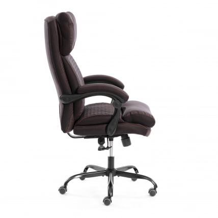 Кресло руководителя Chief metalBL кож/зам/ткань, коричневый/коричневый стеганный, 36-36/36-36 стеганный/TW-24_1