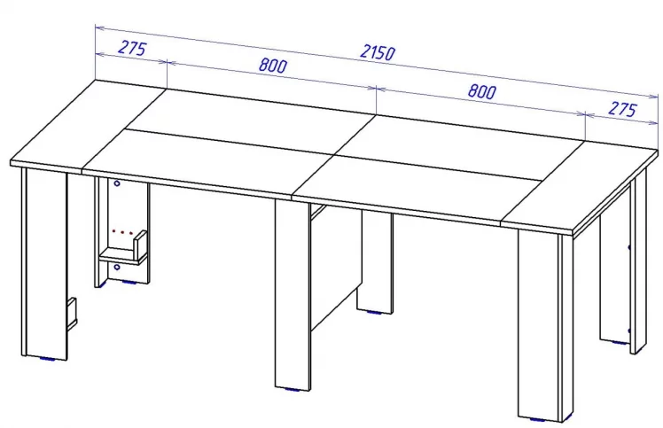 Стол-трансформер СТ 80-12 Дуб сонома_4