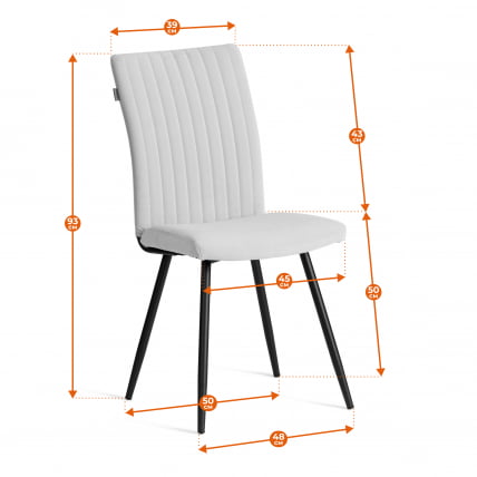 Стул обеденный Monte Carlo TREND, велюр, молочный/черный, 4, 49х51х93 см_16