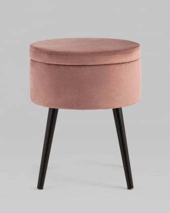 Пуф Клайс с ящиком велюр Пыльно-розовый_2