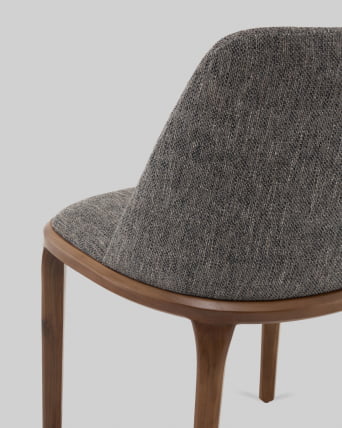 Стул Вудмайкл каркас дерево цвет темный орех рогожка темно-серый_7