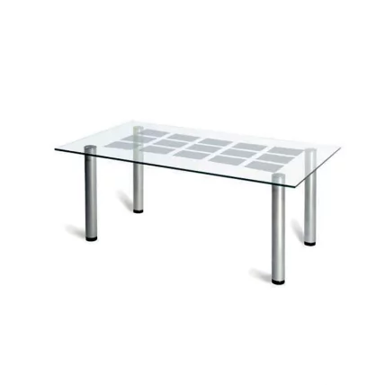 Стол журнальный Робер 11М Металлик/ прозрачное_0