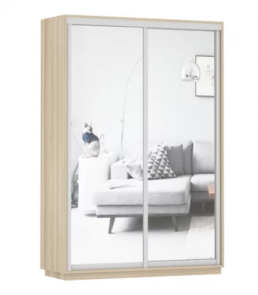 Шкаф-купе двухдверный Экспресс Дуо Экспенс 1400х2400h Ясень шимо светлый_0