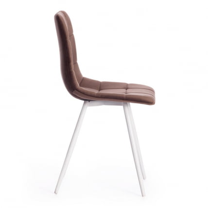Стул CHILLY (mod. 7095-1) / 1 шт. в упаковке ткань/металл, 45x53х88 см, высота до сиденья 50 см, коричневый barkhat 12/белый_1
