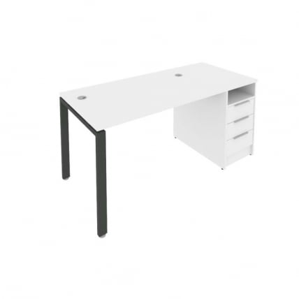 Рабочая станция с опорной тумбой Metal System Б.РС-СТП -1.2 Белый/Антрацит_0