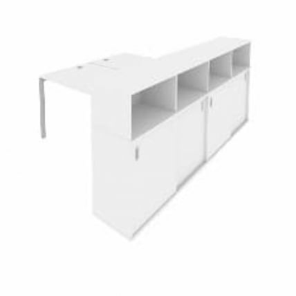 Рабочая станция с опорным шкафом-купе Metal System Б.РС-СШК-4.3 Белый/Серый_0