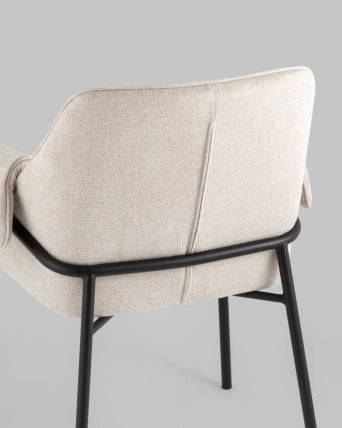 Кресло лаунж Бесс рогожка Бежевый_3