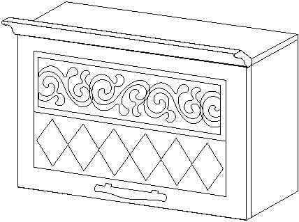 Шкаф кухонный над вытяжкой (с системой плавного закрывания) Тиффани 19.82_3