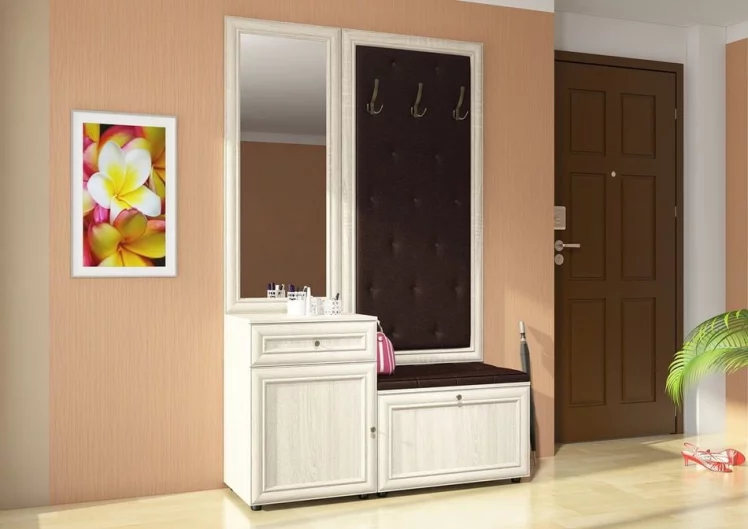 Комплект мебели для прихожей Оскар-7 (А) Модена №3 Дуб сонома светлый Крем_0