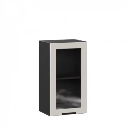 Шкаф кухонный 400 со стеклом Джамис ЛД 296.320.000.144 Черный Кашмир_0