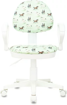 Кресло детское Бюрократ KD-3/WH/ARM/HORSE-GN_1