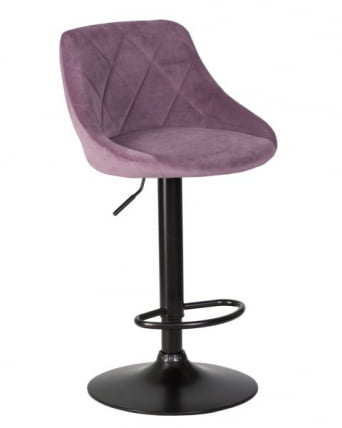 Стул барный ДОБРИН ЛОГАН БЛАCК (пудрово-сиреневый велюр (МДЖ9-52)) 2 шт / DOBRIN LOGAN BLACK (MJ9-52))_1