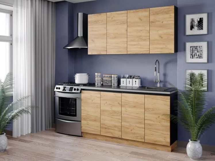 Шкаф кухонный 800 Шервуд ЛД 281.360.000.027 Черный Дуб золотой_2