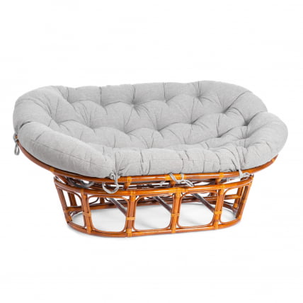 Диван MAMASAN/МАМАСАН 23/02 W /с подушкой/ 169х102х80 см, Cognac (коньяк), матрац 182х119 см, ткань серо-бежевая 3М 16/2_0