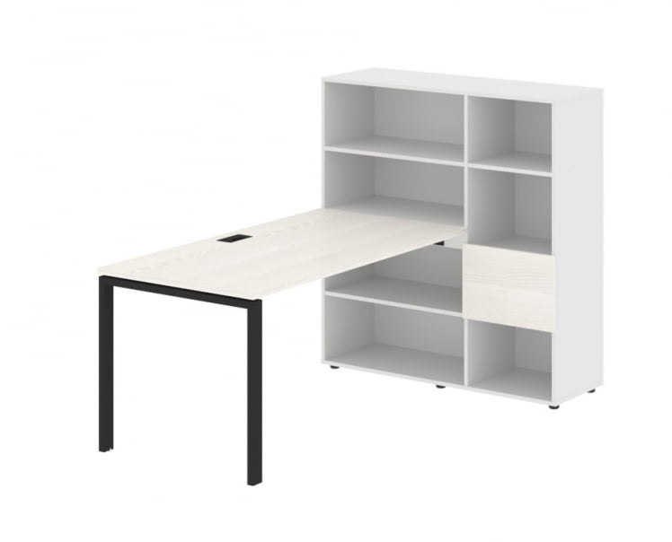 Рабочая станция EDIS EURST 1215 Ясень Траун Черный Белый_0