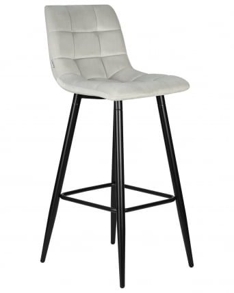 Стул барный DOBRIN NICOLE (черные матовые ножки, светло-серый велюр (108-52))_1