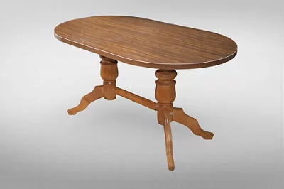 Стол обеденный Овальный на 2-м подст. толстая 1 кат. 1555 6130 орех_0