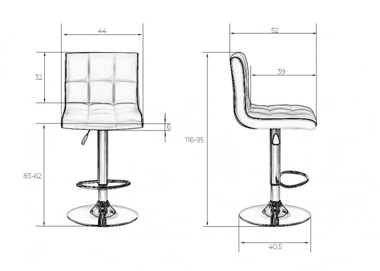 Стул барный DOBRIN CANDY Красный_6