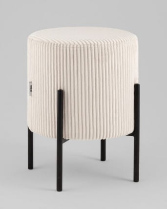 Пуф Кейси велюр рельефный молочный_0