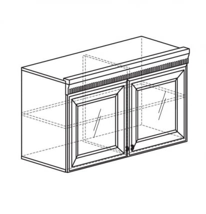 Шкаф навесной Марлен 480 Кремовый белый Патина_1