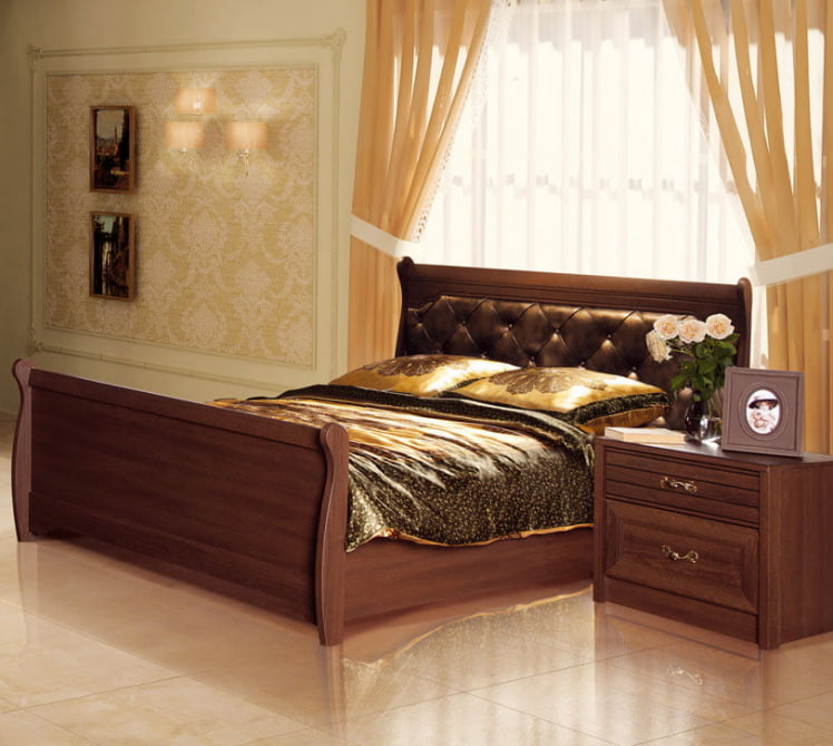 Кровать двойная 1600 с низкой спинкой Флоренция 678  Дуб оксофрд_3