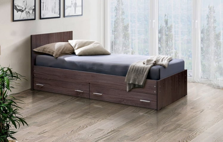Кровать с ящиками на уголках №4 ЛДСП 900*2000 Венге_0