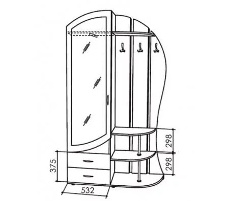 Прихожая Рада (с зеркалом) вишня оксфорд_1