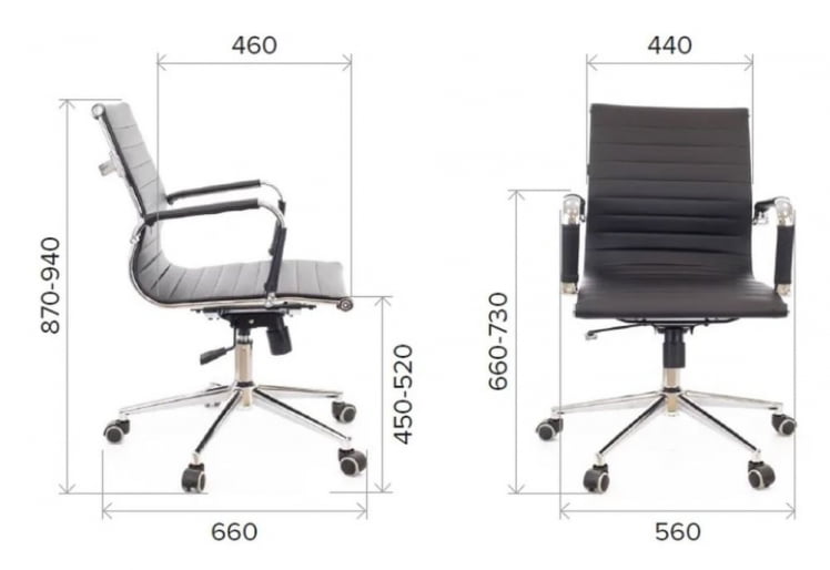 Кресло для персонала Leo T экокожа Черный_4