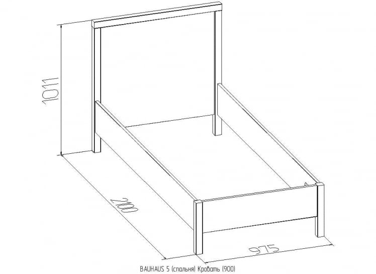 Кровать (900) BAUHAUS 5 Бодега светлый_3
