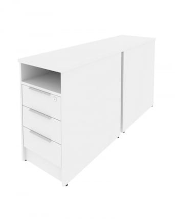 Тумба приставная двойная Metal System Б.ТП-2 Белый/Серый_0